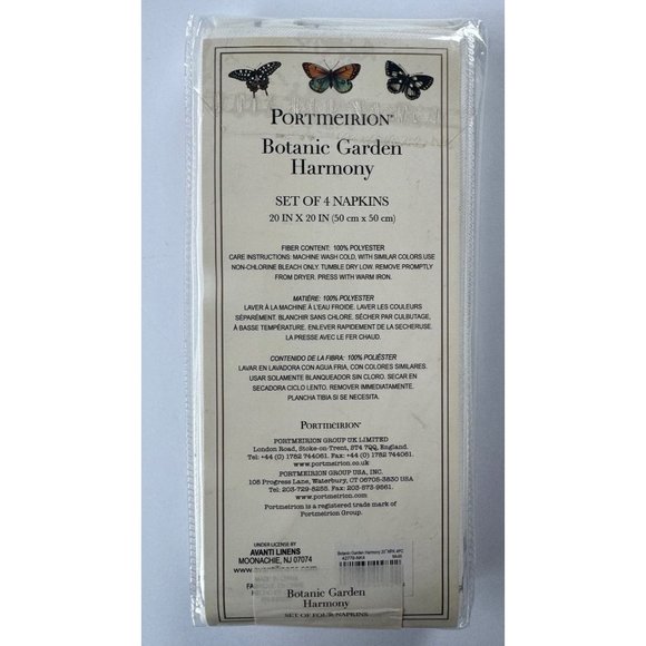 NWT Full Set of Portmeirion Botanic Garden Harmony Tablecloth, Napkins and Place - Picture 7 of 14